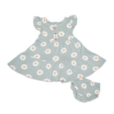 Daisy Flutter Sleeve Tiered Dress > Silkberry Baby w/bloomer in 3 and 6x