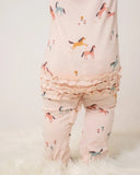 Pink Unicorn Meadow Ruffle Bamboo Sleeper > Silkberry Baby