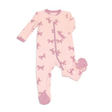 Whimsical Bow Bamboo 'Fleece' Footie Sleeper > Silkberry Baby (Cozier)