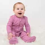Mauve Orchid Bamboo 'Fleece' Footie Sleeper > Silkberry Baby (Cozier)