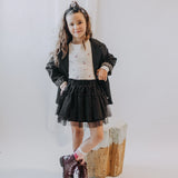 Black and White Striped Gabardine Jacket > Souris Mini (For Girls & Boys)