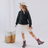 Black Cable Knit Sweater > Souris Mini (Baby to Big) (Boy & Girl)