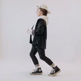 Black and White Striped Gabardine Jacket > Souris Mini (For Girls & Boys)