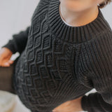 Black Cable Knit Sweater > Souris Mini (Baby to Big) (Boy & Girl)