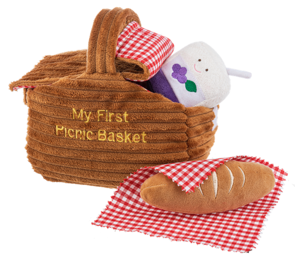 Plush Picnic Basket Set - GANZ (7 pieces)