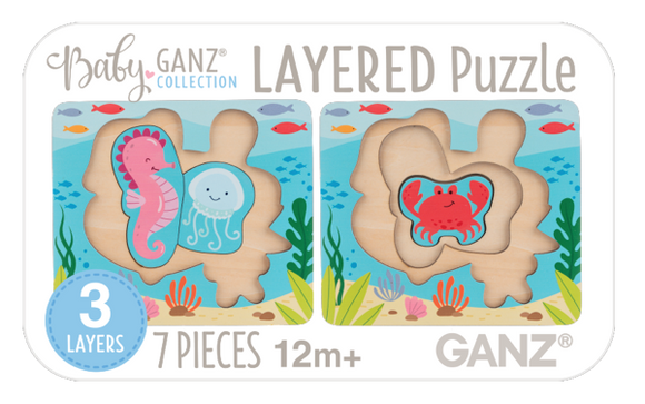 Wooden Sea Life Layered Puzzle - GANZ