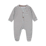 Ribbed Onesie Sleeper > Dirkje - Light Blue Stripe