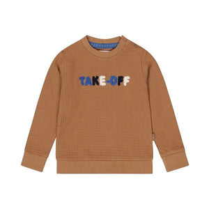 'Take Off' Waffle Sweatshirt > Dirkje Tan Brown