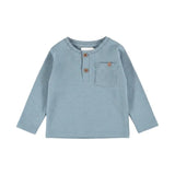 Blue Ribbed Pocket T-Shirt > Dirkje (Ocean Mist)