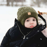 Soft Knit Textured Hat > Calikids - Moss and Mocha
