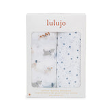 2 PACK 'Puppies and Stars' Cotton Muslin Swaddle Blanket > Lulujo