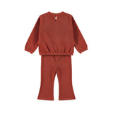Red Velour Ruffle Top & Tregging > Dirkje (Rosewood)