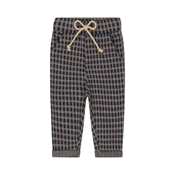 Navy-Beige Checked Trousers > Dirkje in 12, 18, 24m, 4 & 5 years.