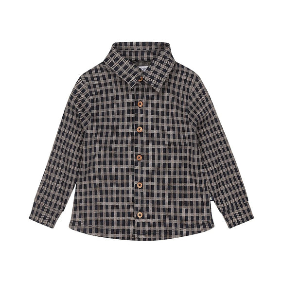 Navy-Beige Checked Shirt > Dirkje in 24m, 3 and 6 years