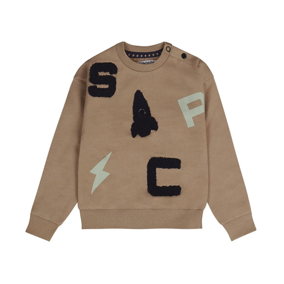 Taupe SPACE Sweatshirt > Dirkje