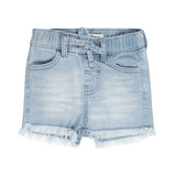 Light Blue Denim Shorts - Frayed Hem > Dirkje