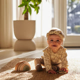 Baby Off-White & Taupe L\S Tee and Legging Set > Dirkje (with headband)