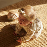 Baby Off-White & Taupe L\S Tee and Legging Set > Dirkje (with headband)