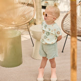 Big Flower Green Ruffle Tee > Dirkje