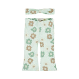 Big Flower Green Flared Leggings & Headband > Dirkje