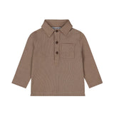 Soft Brown Ribbed L/S Polo Shirt > Dirkje