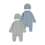 Striped Blue Romper & Hat Set > Dirkje
