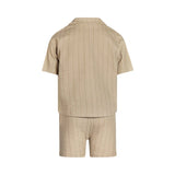 Sand-Grey Striped Shirt & Short Set > Koko Noko