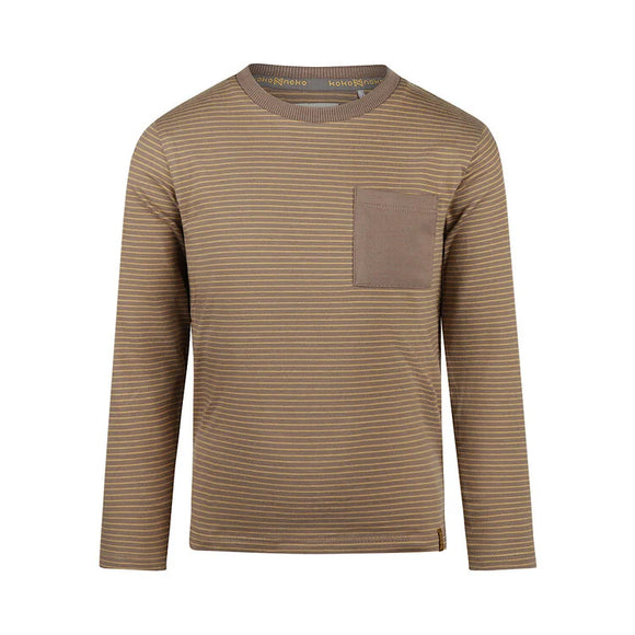 Taupe L/S Stripe T-shirt > Koko Noko