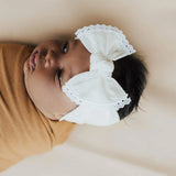 White Lace Classic Trimmed Knot Headband > Baby Bling Bows