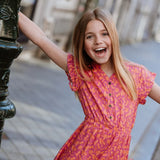 Dress in Fuchsia & Soft Orange Flowers > No Way Monday