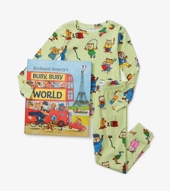 Busy, Busy World - Two Piece Pajama and Book - Books to Bed by Hatley