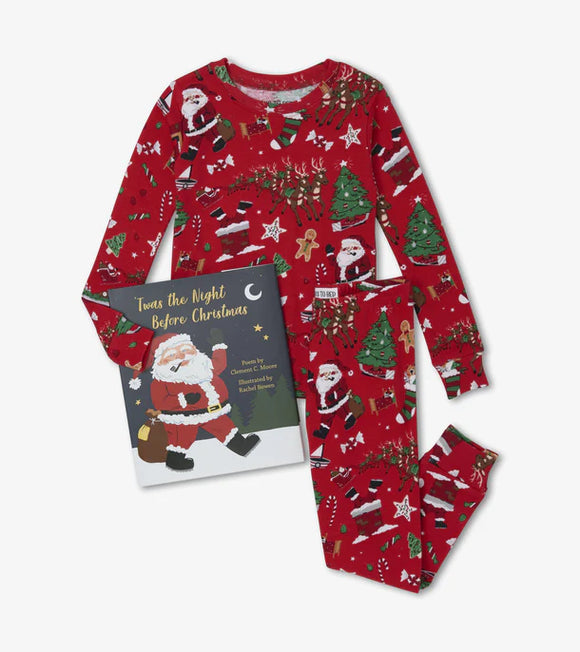 T'was The Night Before Christmas  - Two Piece Pajama and Book - Books to Bed by Hatley