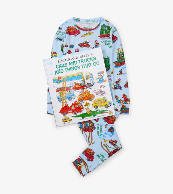 Cars and Trucks and Things That Go - Two Piece Pajama and Book - Books to Bed by Hatley