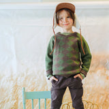 Deep Mossy Green Jacquard Knit Pull Over Sweater > Souris Mini