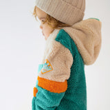 Colour Black Plush Jacket > Souris Mini - Cream, Orange and Turquoise