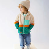 Colour Black Plush Jacket > Souris Mini - Cream, Orange and Turquoise