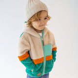 Colour Black Plush Jacket > Souris Mini - Cream, Orange and Turquoise