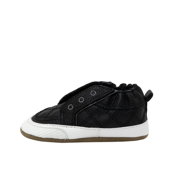Quilted Black Leather Stylish Steve > Soft Sole Robeez