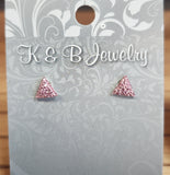 Sparkle Triangle Studs > K&B Jewelry