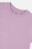 Boxy Crushed Violet Jersey T-shirt > Deux Par Deux