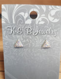 Sparkle Triangle Studs > K&B Jewelry