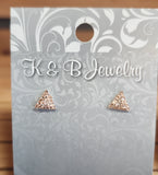 Sparkle Triangle Studs > K&B Jewelry