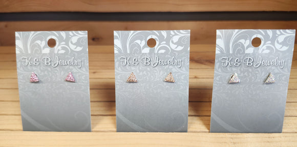 Sparkle Triangle Studs > K&B Jewelry