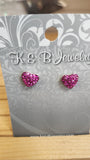 Sparkle Heart Studs > K&B Jewelry