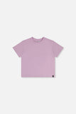 Boxy Crushed Violet Jersey T-shirt > Deux Par Deux