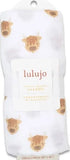 'Highland Cow' Cotton Muslin Swaddle Blanket > Lulujo