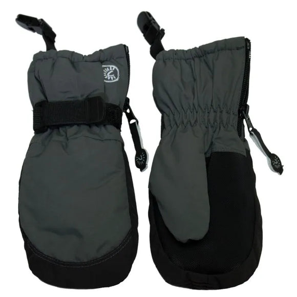 Winter Waterproof Mittens with Clips - Charcoal Grey > Calikids