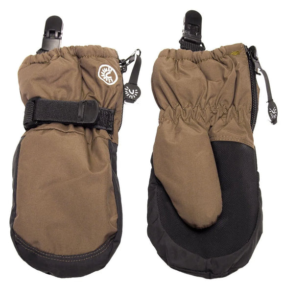 Winter Waterproof Mittens with Clips - Coyote Taupe > Calikids