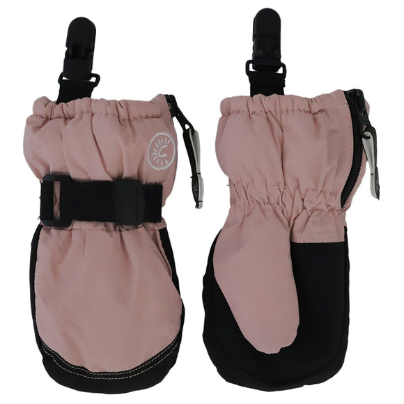 Waterproof Mittens with Clips - Blush Pink > Calikids