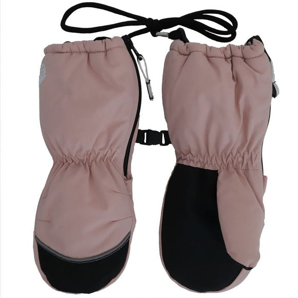 Waterproof Long Mittens with detachable string - Blush Pink > Calikids